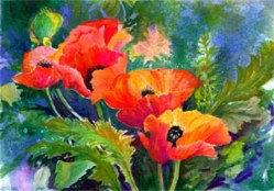  A ffloral artw ork still life, Red Poppies by Marge Heilman