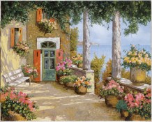 Guido Borelli Colonne as a kitchen backsplash or installed on your outdoor patio on ceramic tiles