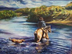 Western and cowboy artwork-- The Crossing by Debbie Lund