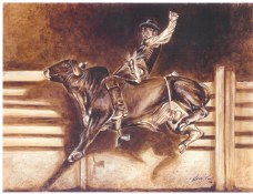 Out of the Gate- Rodeo artwork by Debbie Lund